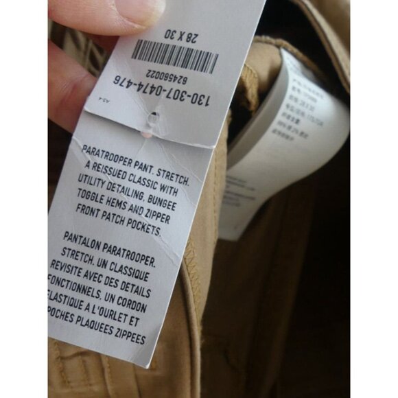 VTG Abercrombie & Fitch 28x30 Pants Paratrooper Cargo Mens Slim Straight Tan Y2K - Picture 11 of 11